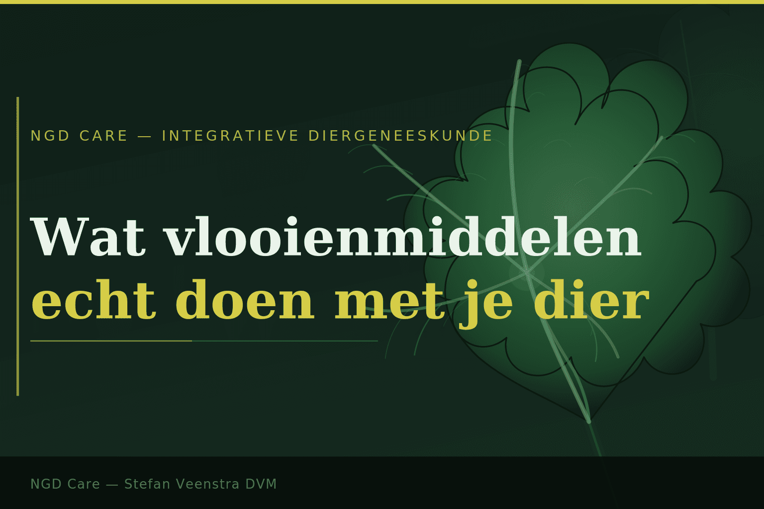 Wat vlooienmiddelen echt doen met je dier. Stefan Veenstra DVM